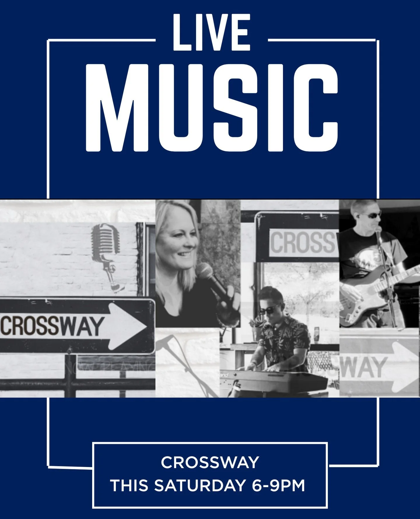 Live music is back this Saturday with Crossway 🎶 ⁠
⁠
**Reservations recommended