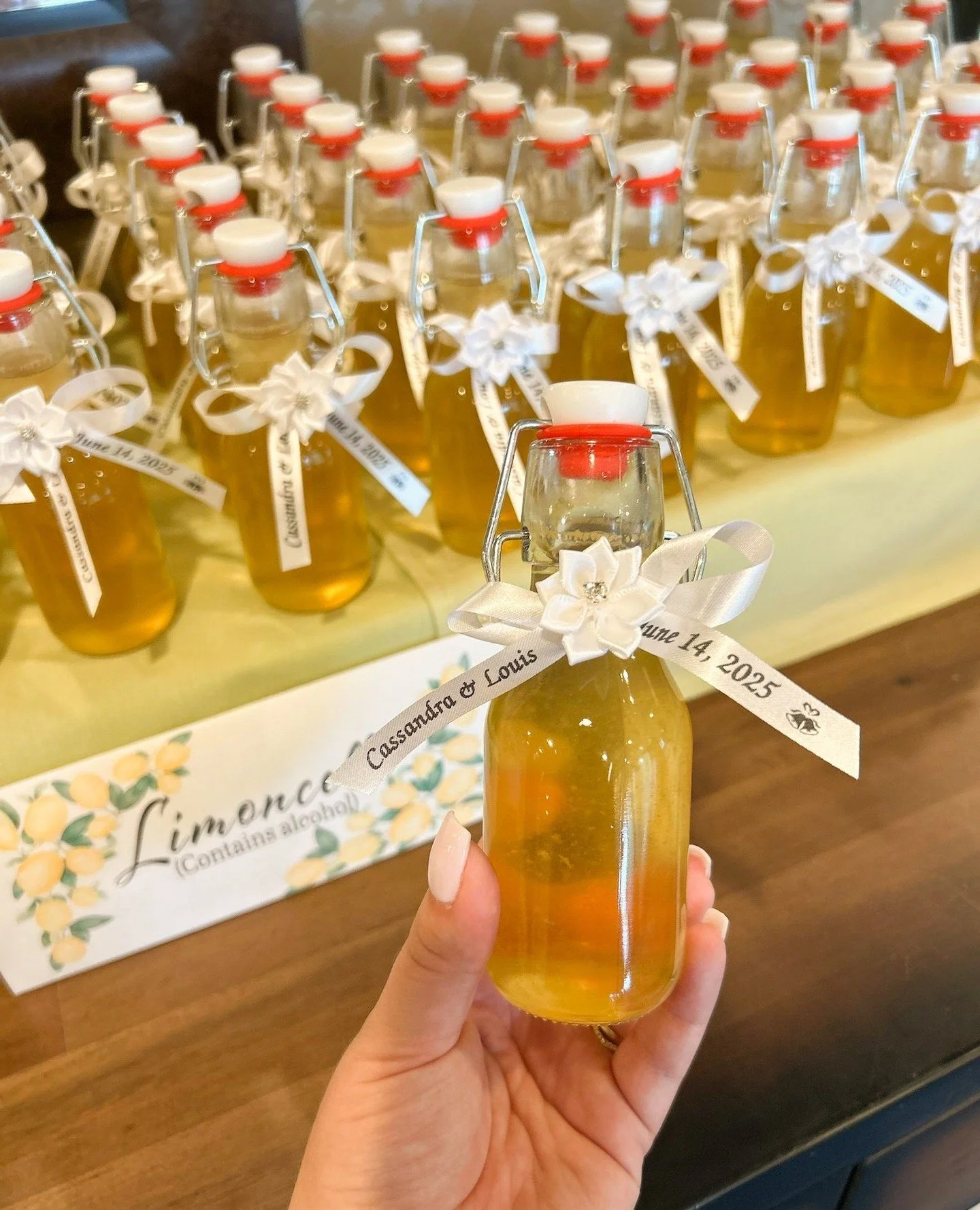 Cheers to the little details 🍋⁠
⁠
#upstatenywedding #weddingdetails #limoncello