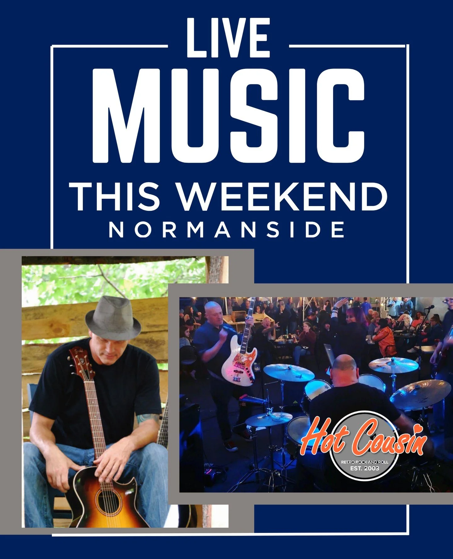 Celebrate Derby Weekend with us at Normanside 🐎🎶⁠
Live music all weekend long:⁠
Friday night with Dan Sherwin from 6&ndash;9 PM⁠
Saturday night Hot Cousin makes their debut from 7&ndash;10 PM⁠
Reservations recommended&mdash;this is a weekend you wo
