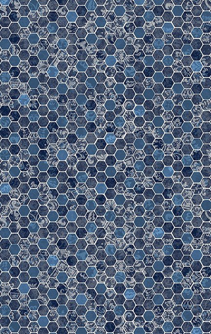 NEW 2026: Aqua Intense: Honeycomb Mosaic All Over Pattern