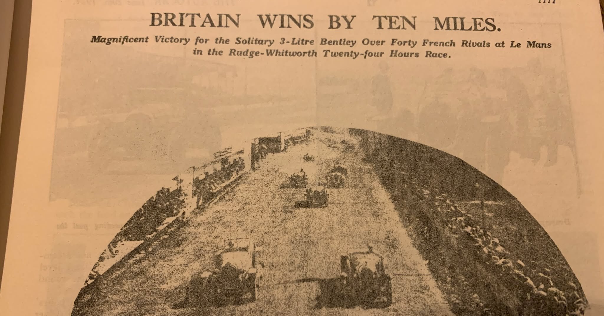 Britain Wins by Ten Miles..... LE MANS 24 HOURS
That was the title of The AUTOCAR June 20th 1924 ...
Do you own a magnificent 3ltr Bentley and resist a 4 1/2 conversion ... Did you know Arie-Jean Engineering have NEW cast 3ltr blocks in stock ..