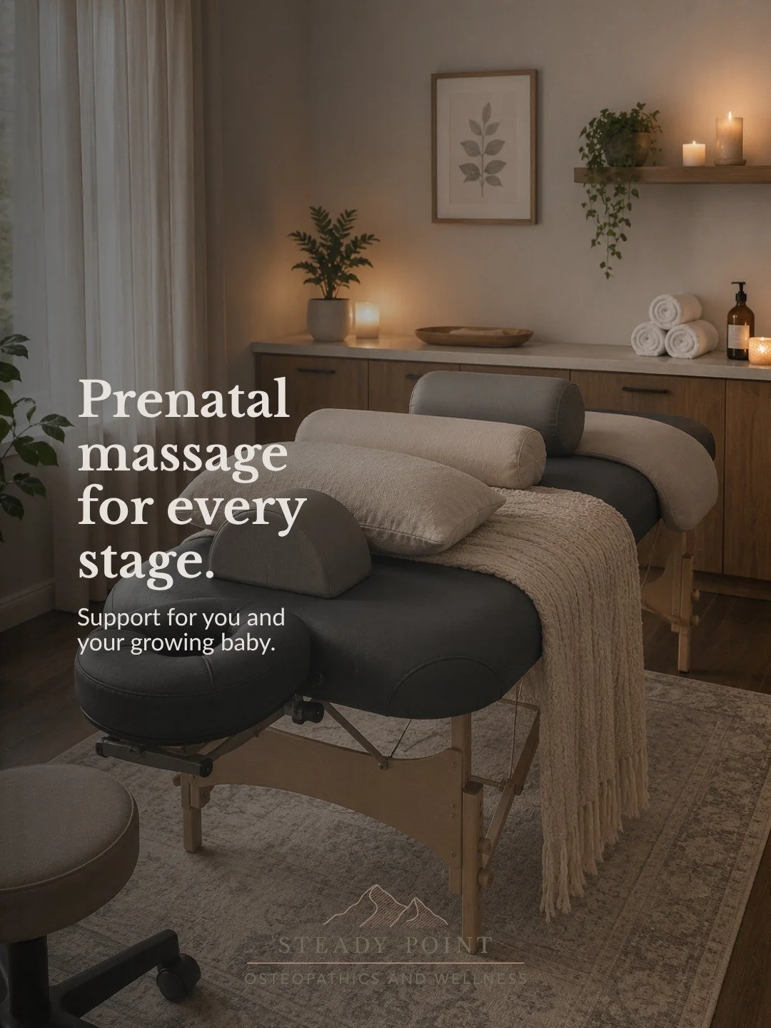 Pregnancy asks a lot of your body, and as it changes, the way you carry weight, move and even rest changes with it.

Prenatal massage is specifically adapted for pregnancy, using supportive positioning and hands on techniques to help ease common area