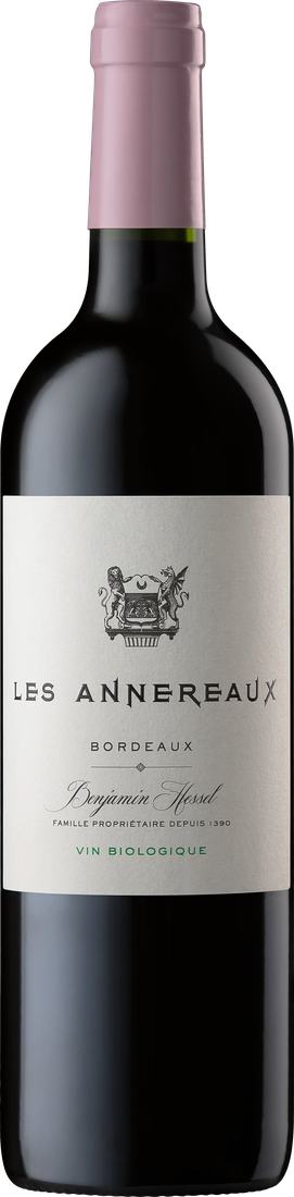 Bouteille de Les Annereaux, Bordeaux rouge 2022 issu de l'agriculture biologique