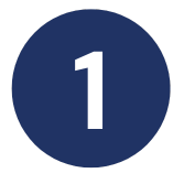 A blue circular sign with the white number one in the center.