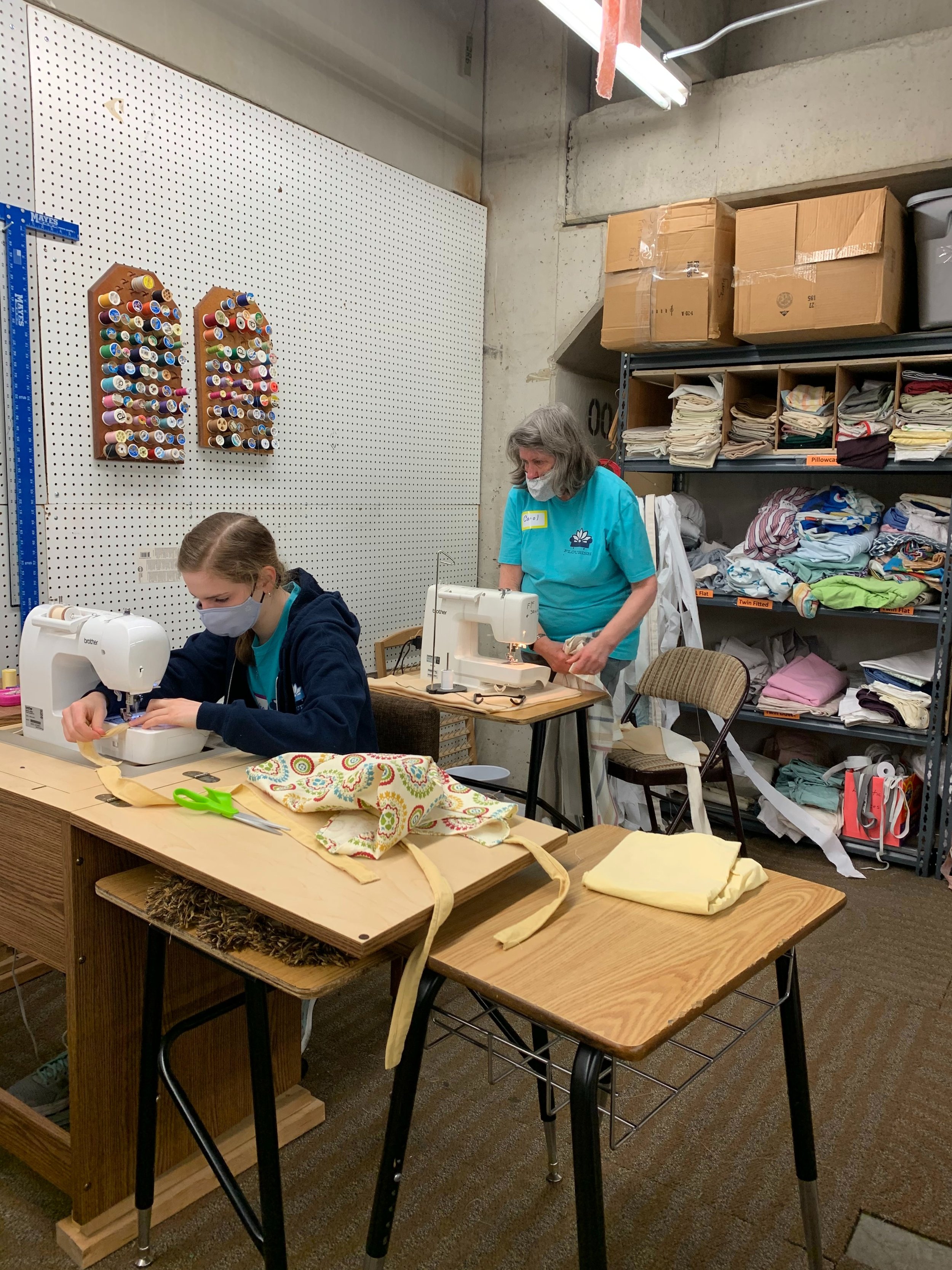 Sewing Volunteers Making Repairs