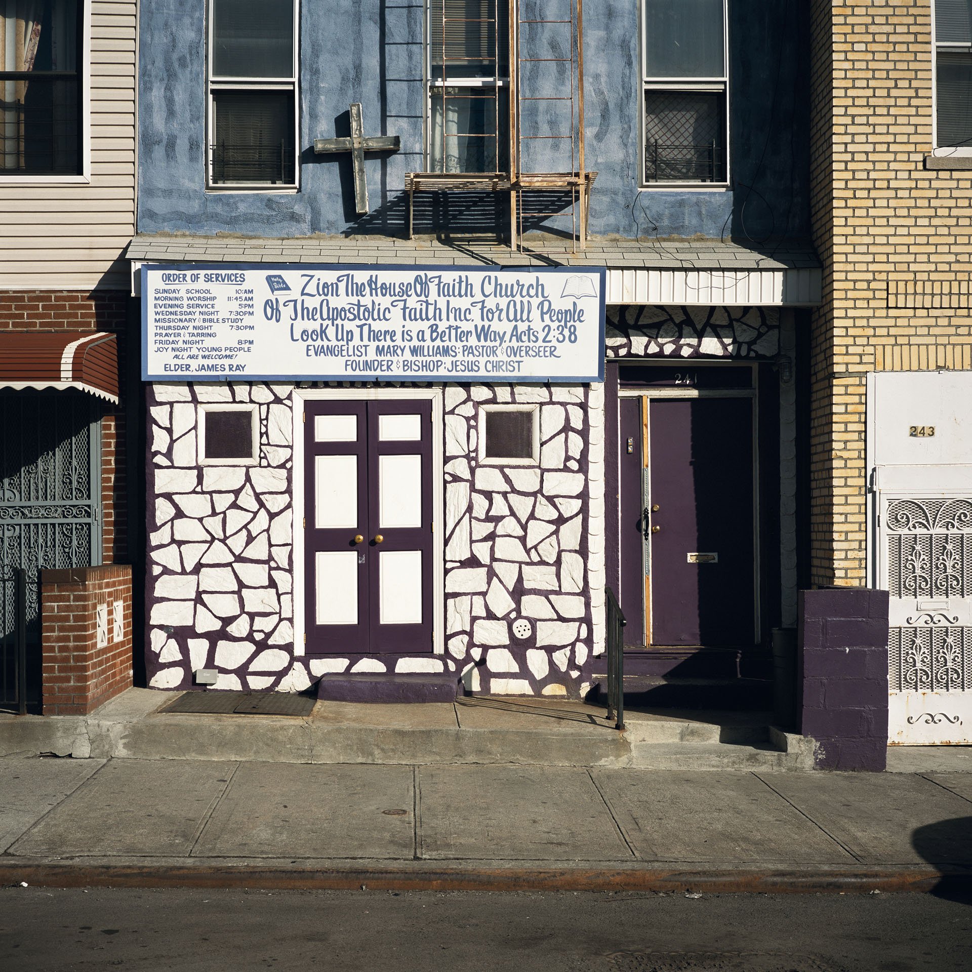 Zion the House of Faith Church of the Apostolic Faith Inc. for All People, Brooklyn,
Cibachrome print, 10 x 10 inches, 2011