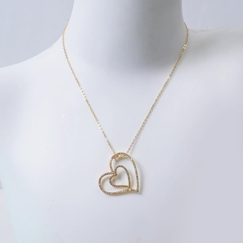 Double Heart Pendant Necklace