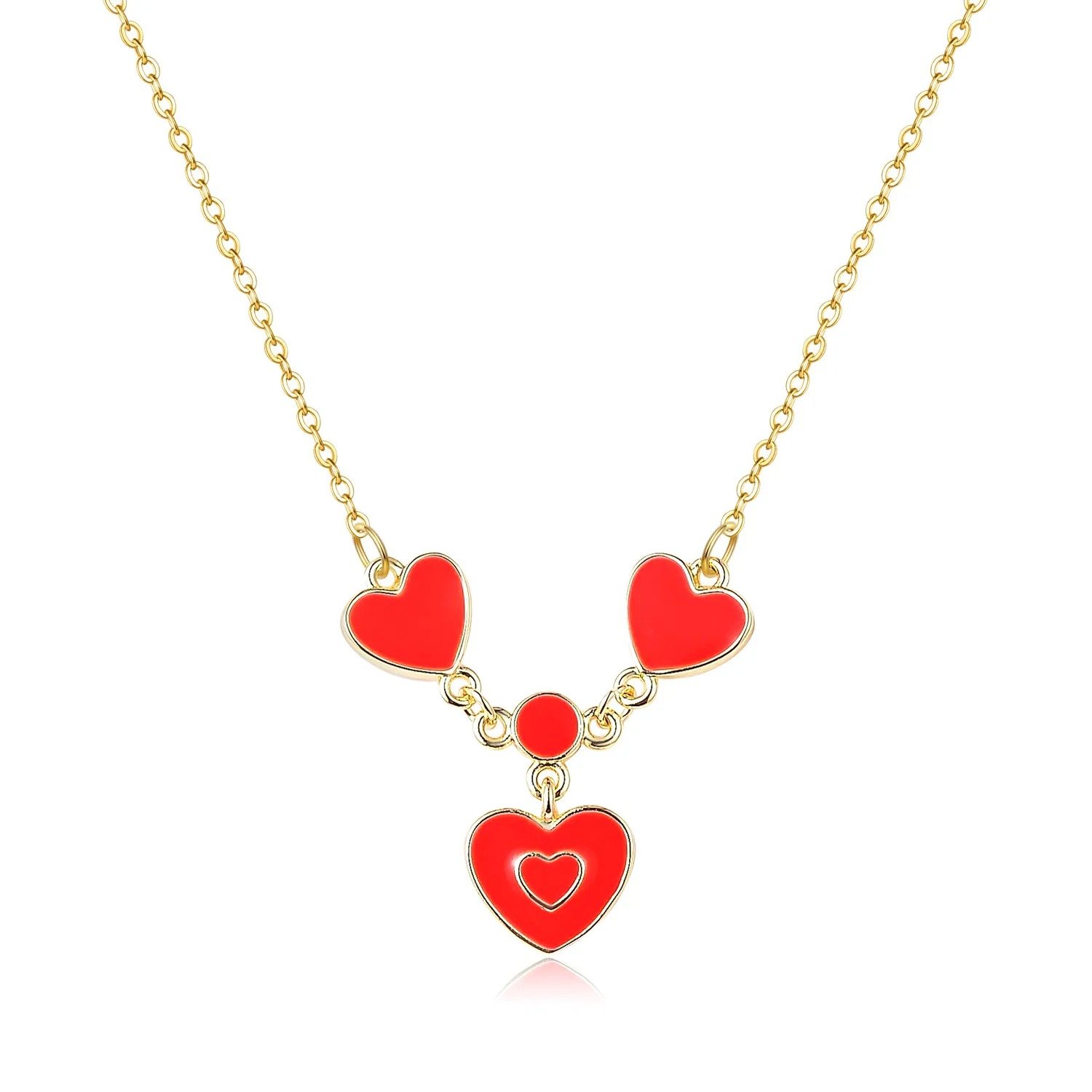 Girls Trio Heart Necklace