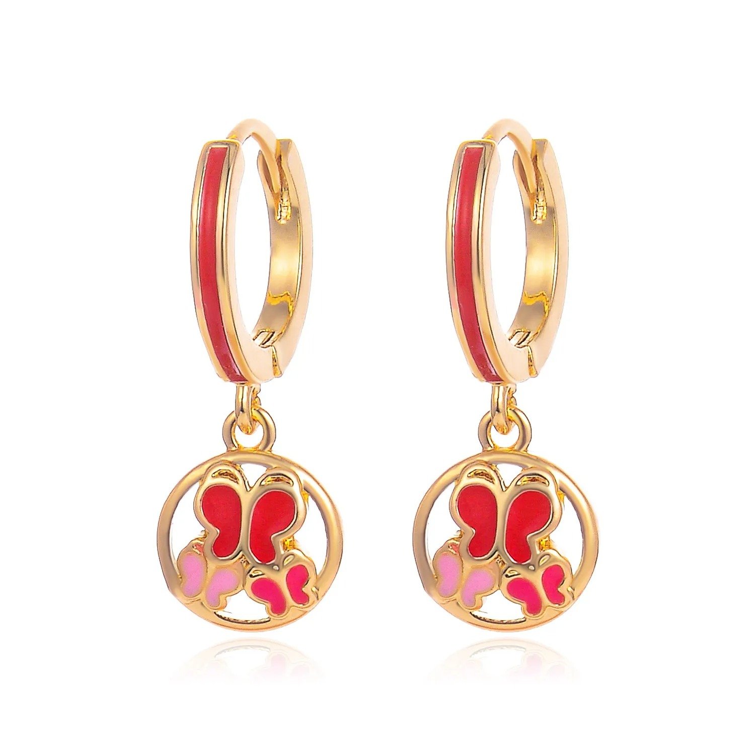 Enamel Girls Butterfly Earrings