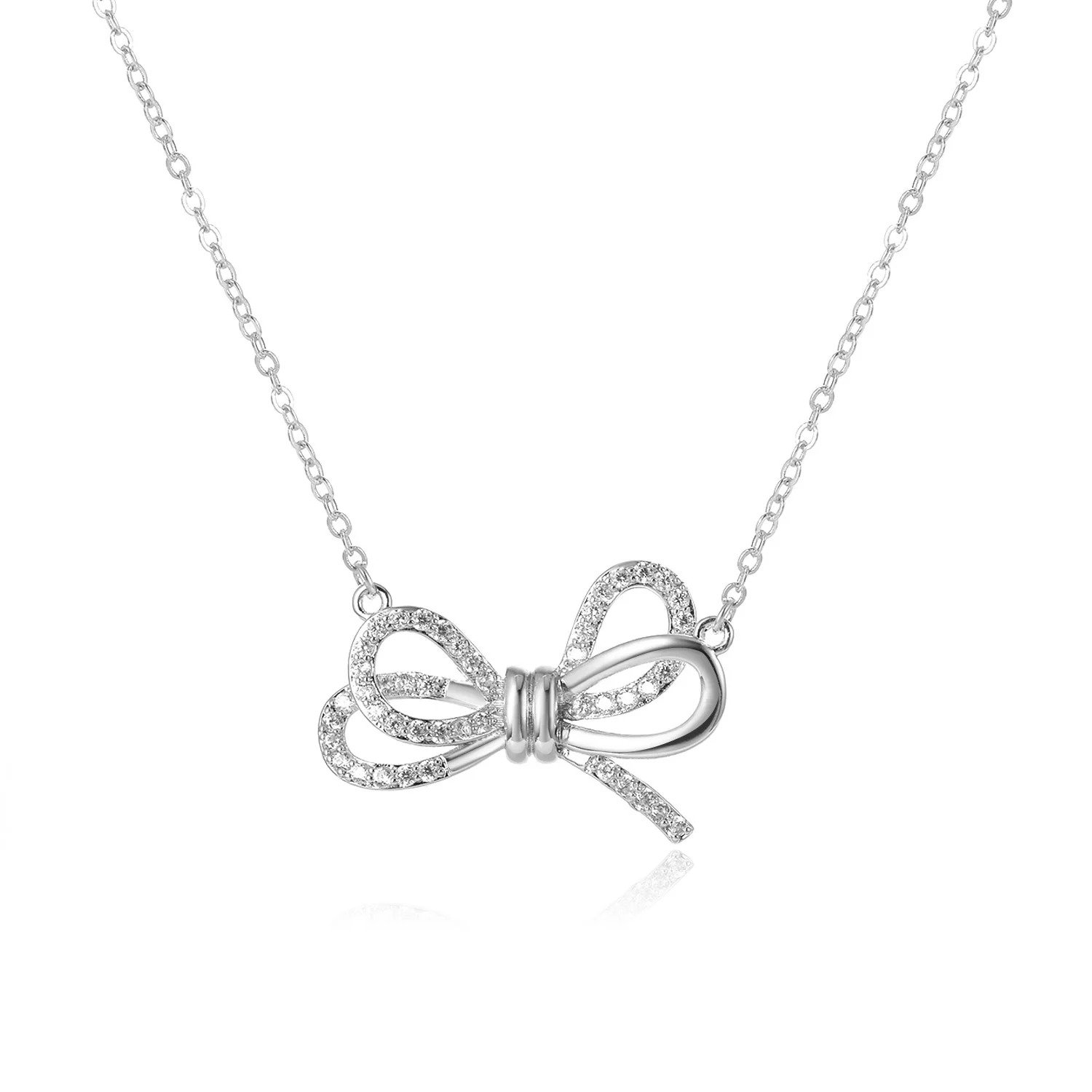 Girls Crystal Bow Pendant