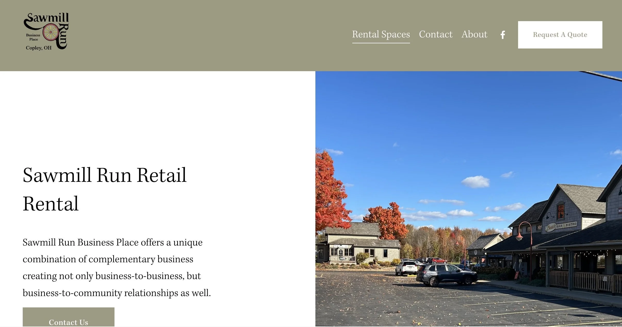 New retail rental page with CTA and imagery