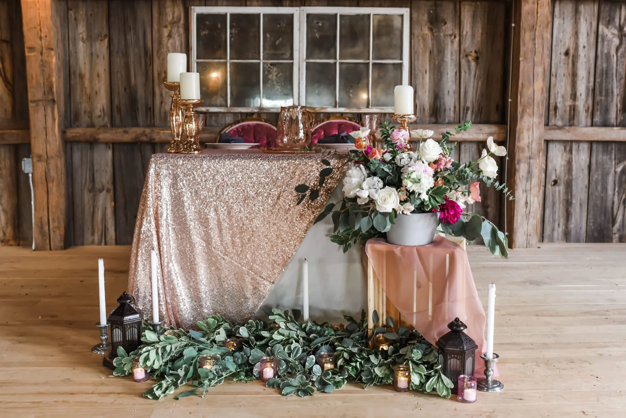 Beautiful Flowers with Table