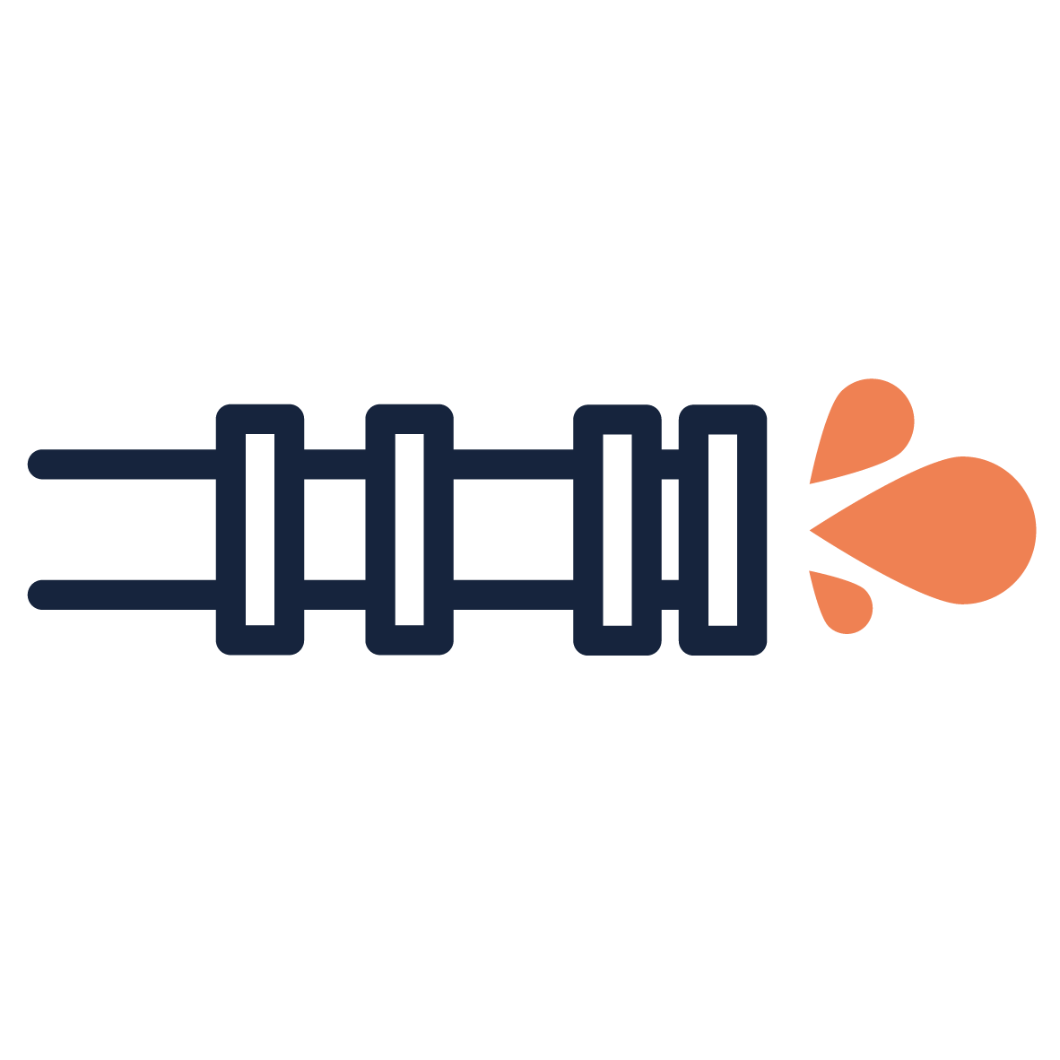 Illustratie van een injectienaald met druppels die eruit spatten.