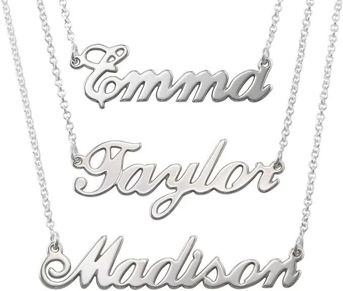 Custom Engraved Sterling Silver Necklace
