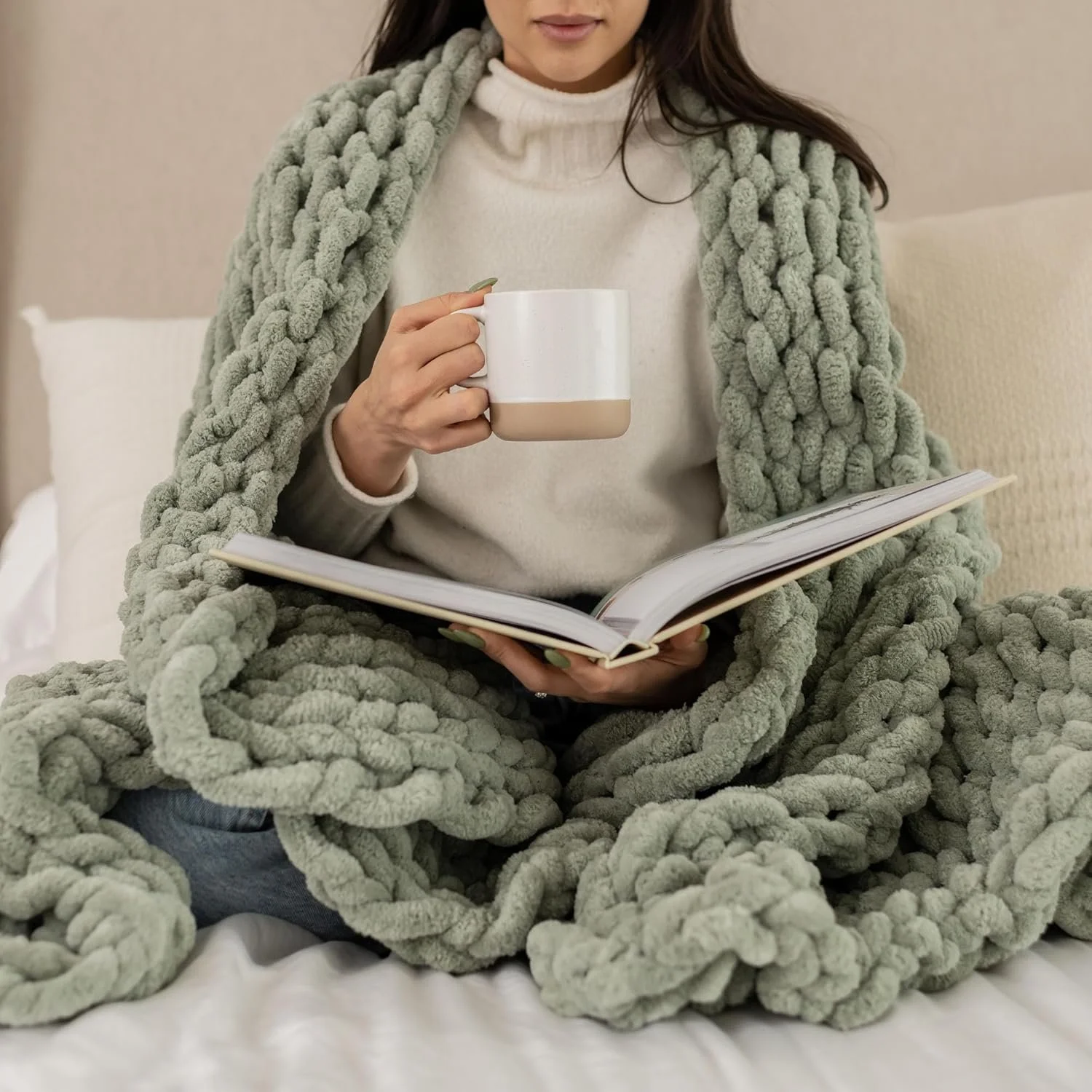 Chunky Knit Throw Blanket