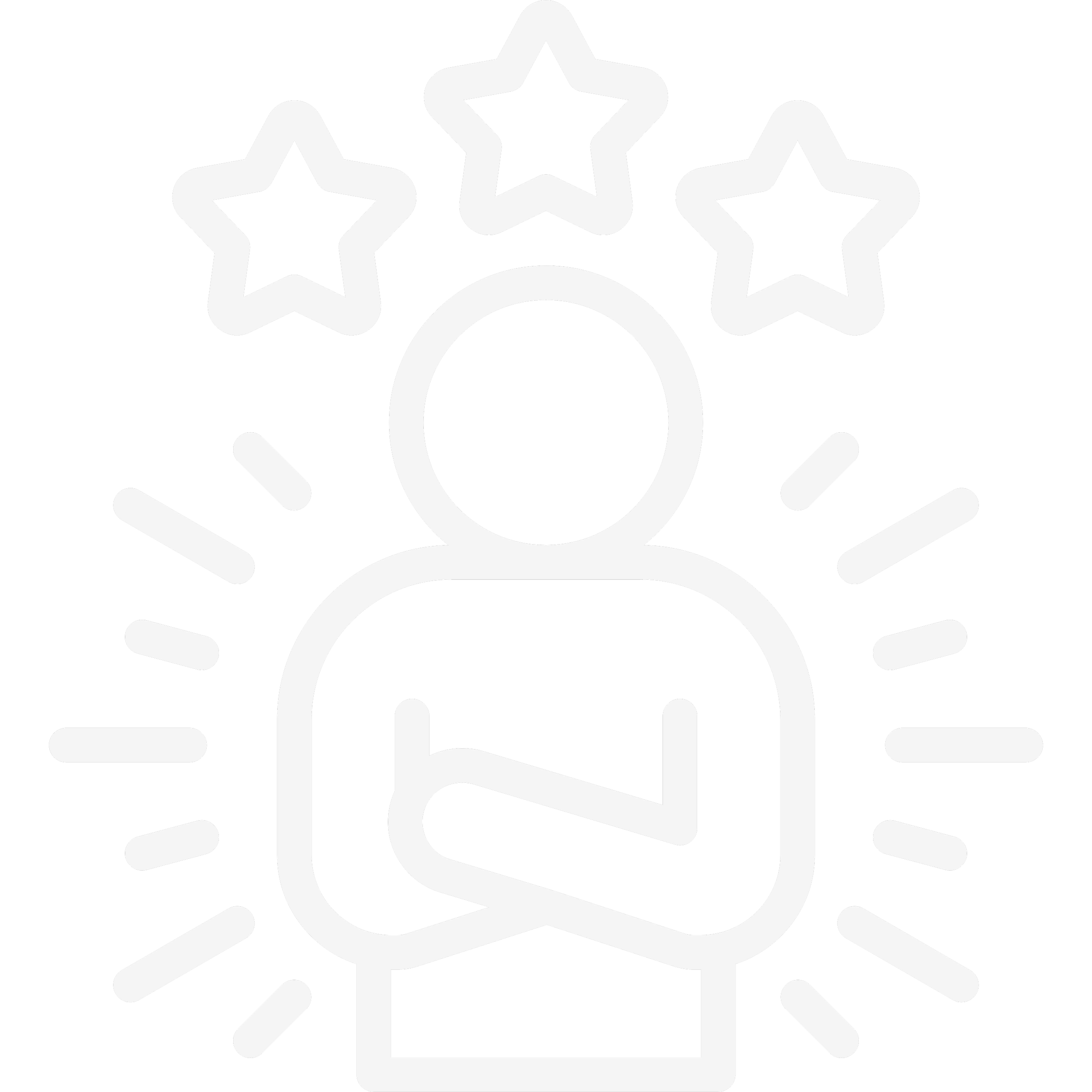 Symbol eines strahlenden Männchens mit 3 Sternen