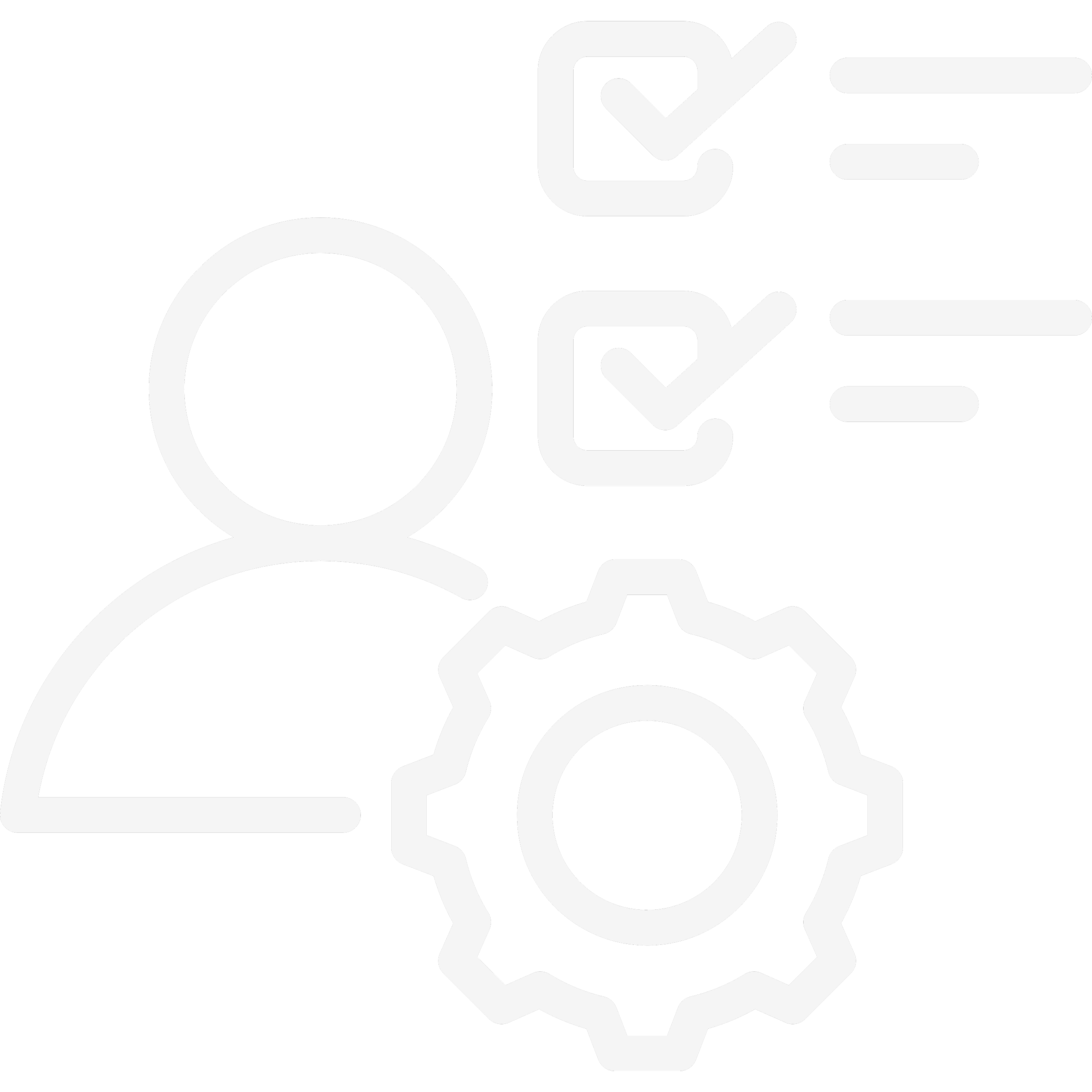 Icon von einem Mensch mit Zahnradsymbol und einer Checkliste