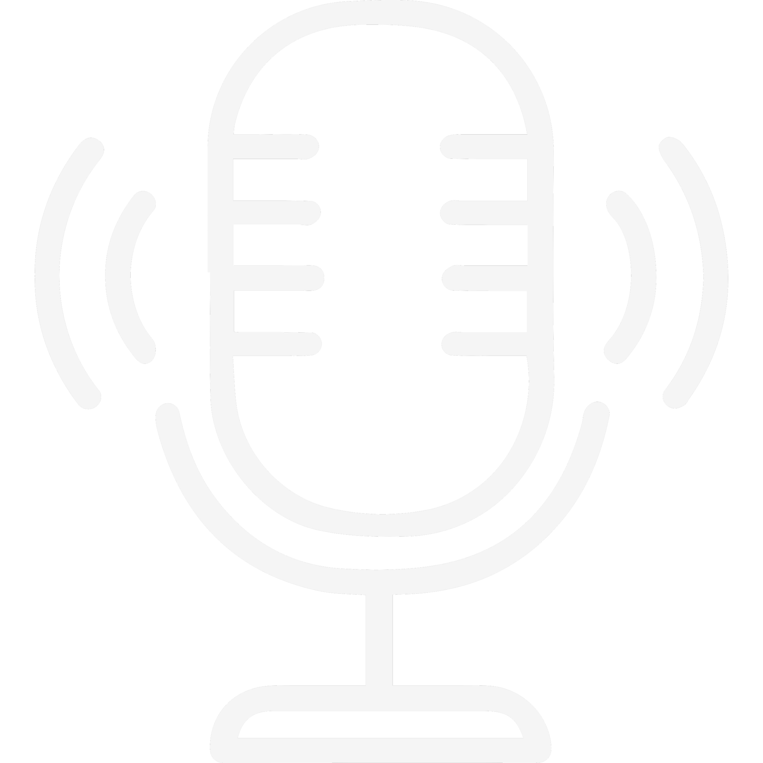 Symbol eines Mikrofons mit Schallbewegungen