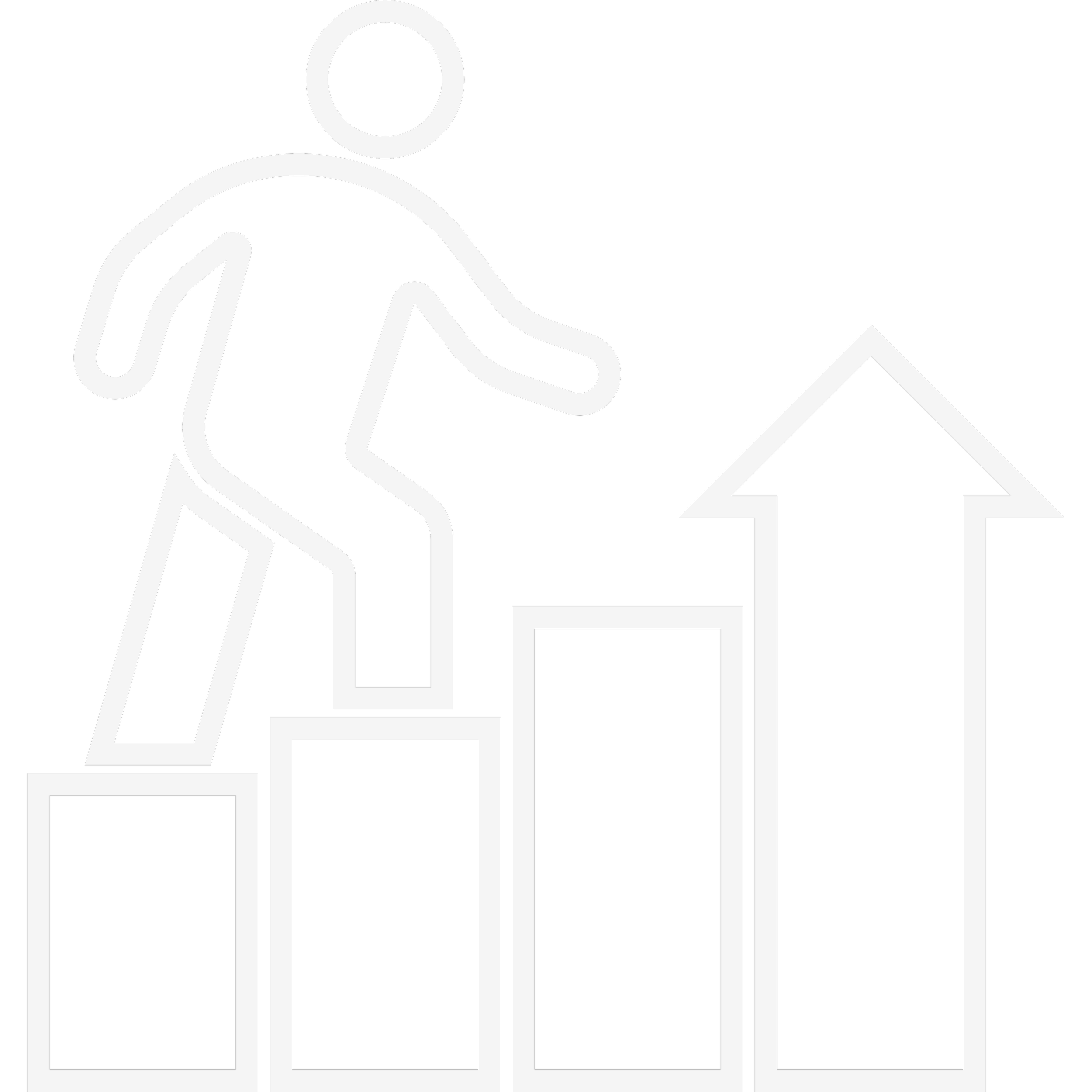 Symbol eines Menschen, der die Karriereleiter hochläuft