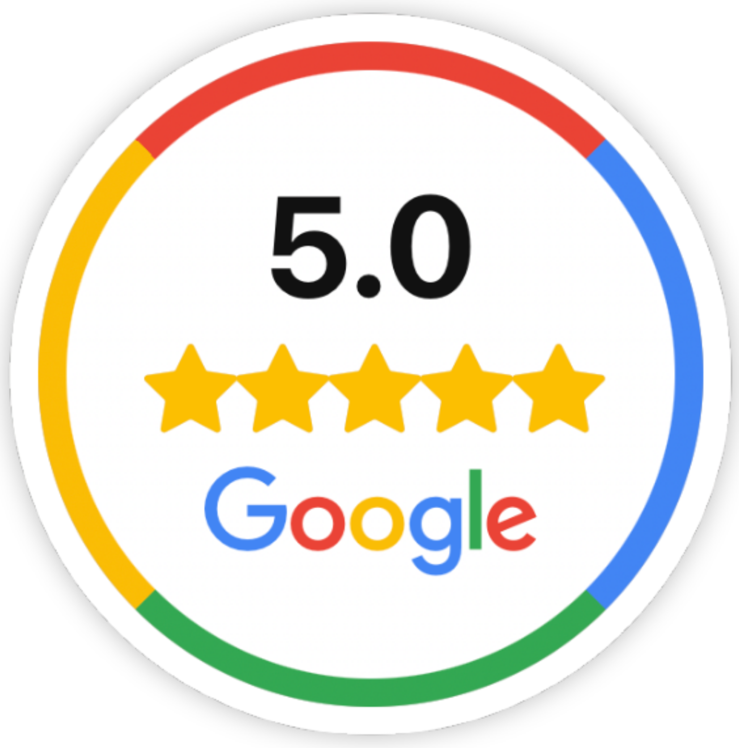 Google Rating Siegel mit 5 Sternen