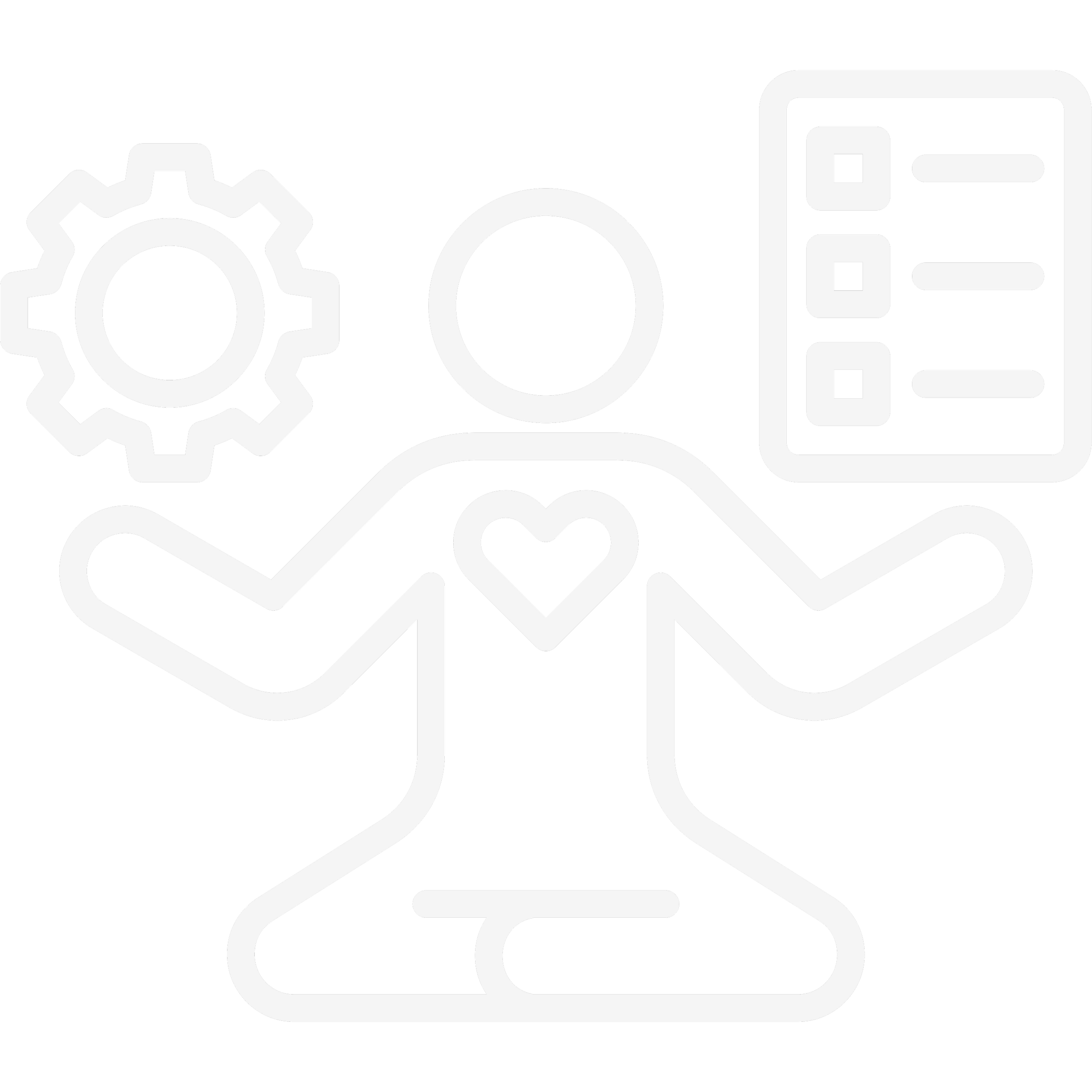 Icon eines Menschen, der im Schneidersitz sitzt und in seinen Händen ein Zahnrad und eine Checkliste ausbalanciert