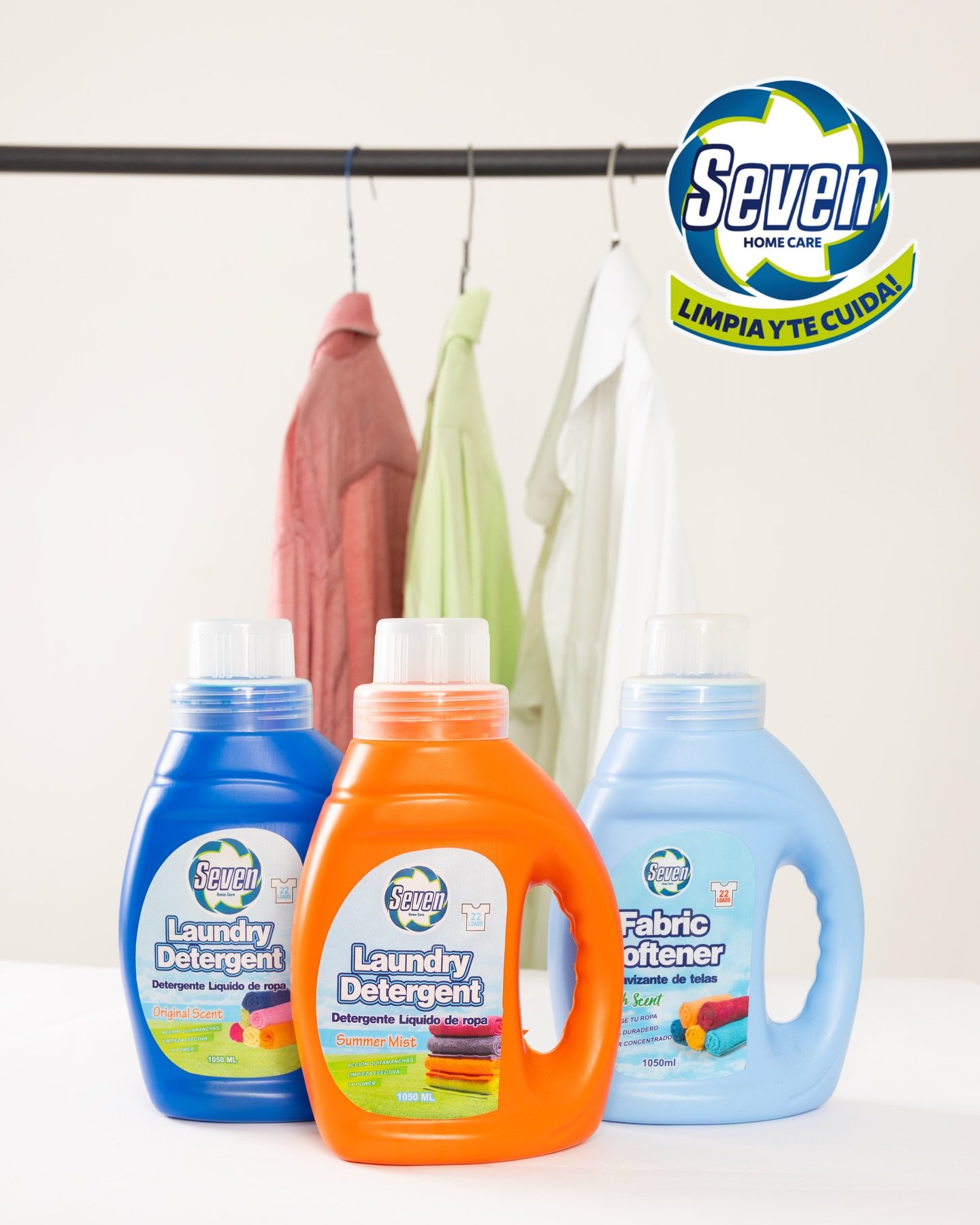 Calidad que rinde y cuida tu ropa 👚👌 Deja la ropa como nueva con Seven.💙✨