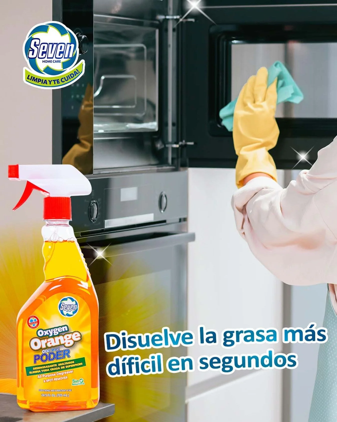 La grasa no tiene chance cuando llega su rival m&aacute;s poderoso 🧼⚡✨
Con Seven Oxygen Orange Power, la limpieza se activa en segundos y tu cocina vuelve a brillar como nueva 🍊💛
M&aacute;s fuerza. M&aacute;s frescura. M&aacute;s limpieza.