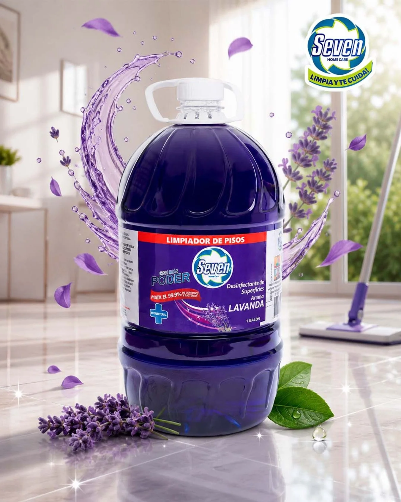 Tu hogar merece oler a felicidad 💜🏡
Seven Limpiador de Pisos Lavanda: limpieza profunda, fragancia intensa, duradera y protecci&oacute;n que mata el 99.9%* de g&eacute;rmenes y bacterias.✨🧽