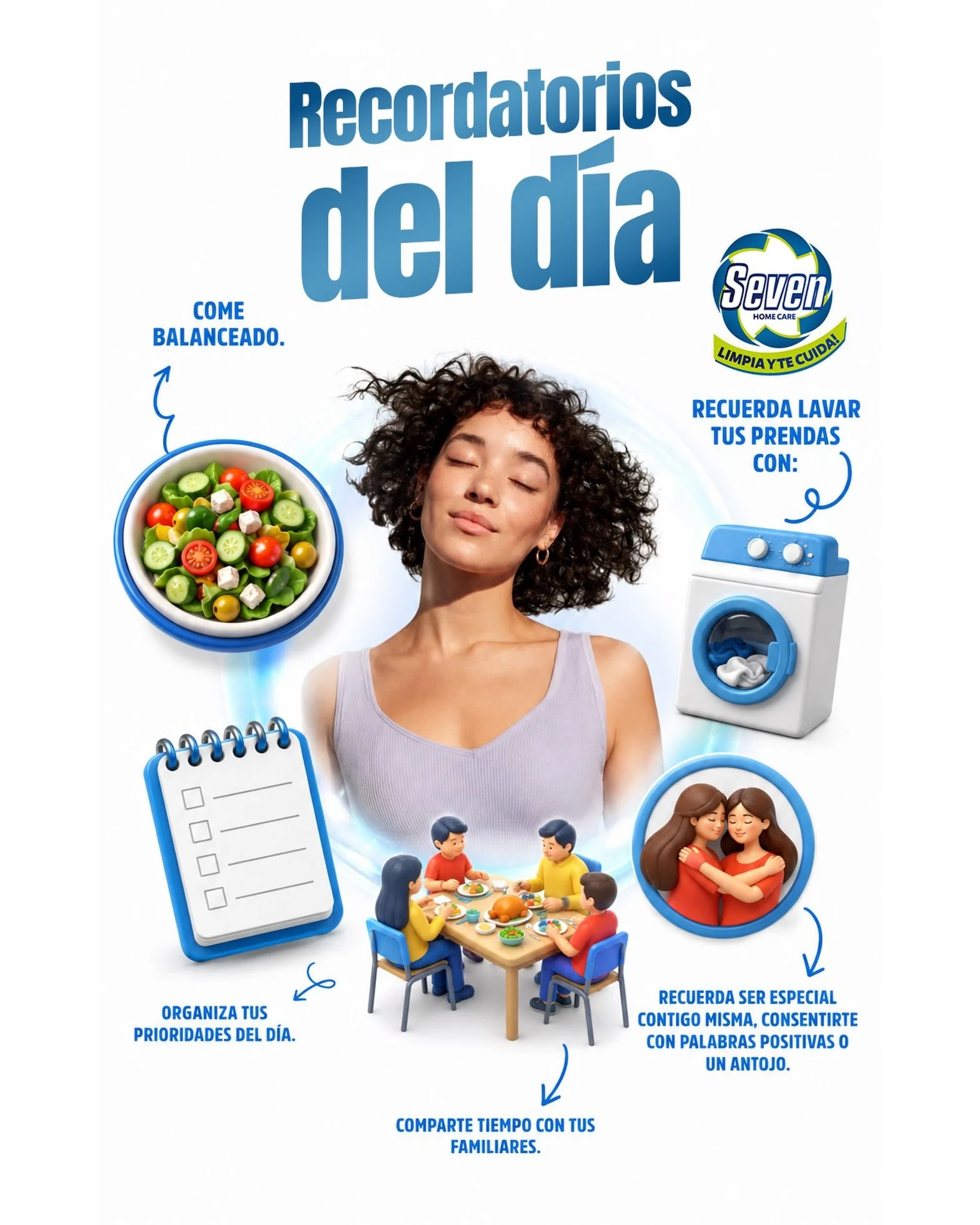 A veces, los detalles m&aacute;s simples son los que hacen la diferencia. 💙 Recuerda alimentarte de forma balanceada, organizar tus actividades, compartir tiempo con las personas que amas y dedicarte momentos de cuidado y bienestar. Y para que todo 