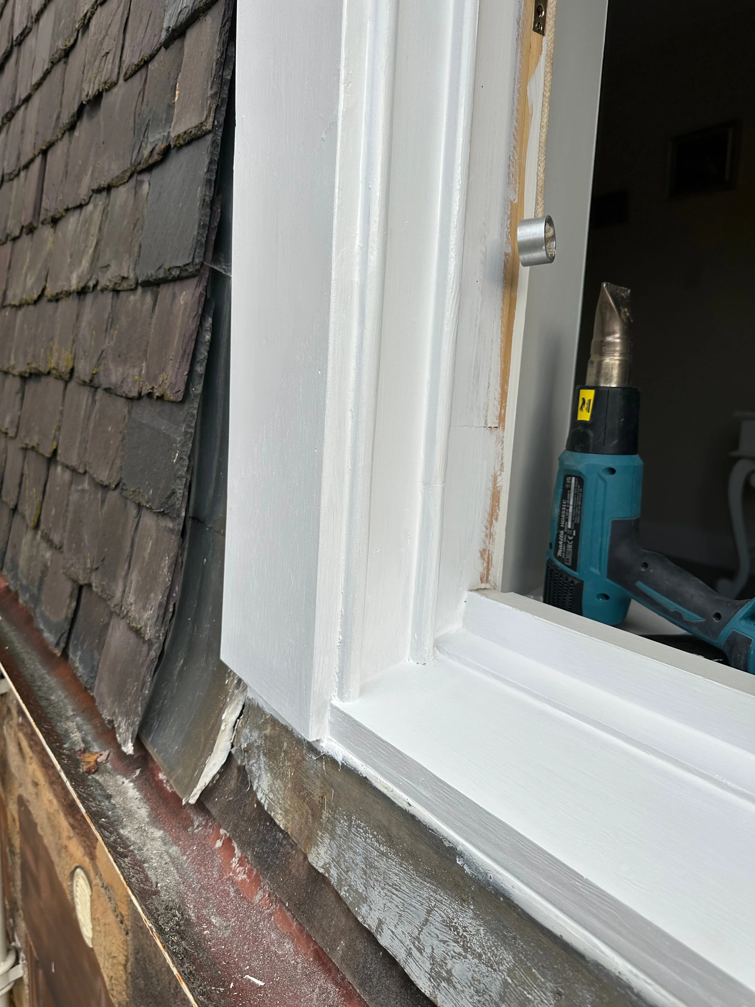 Timber sash window full repaired and painted