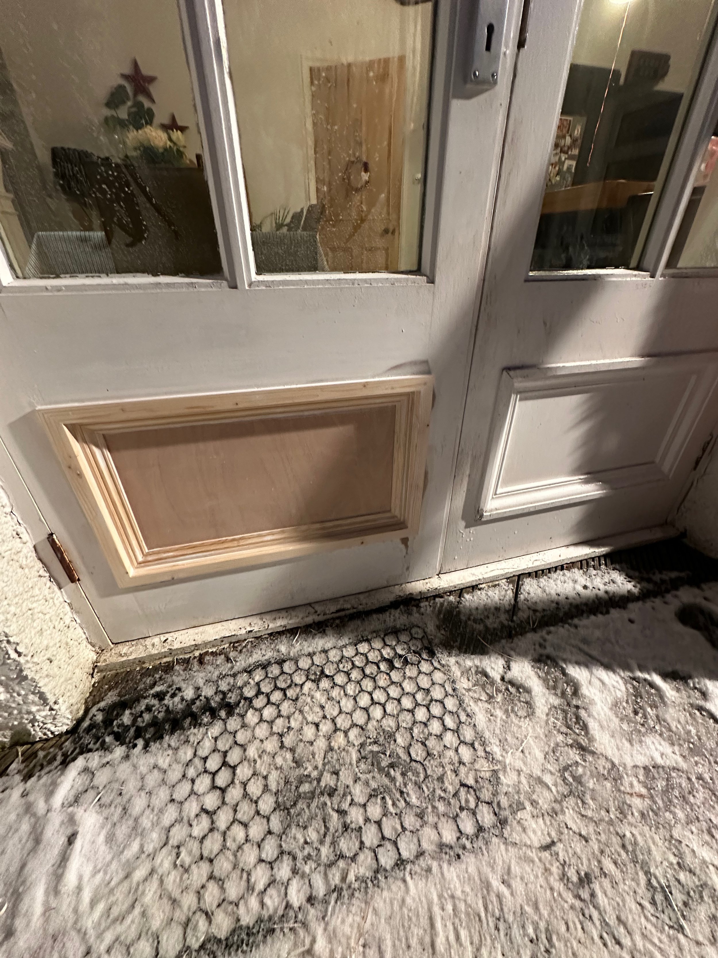 Timber door panelling repair