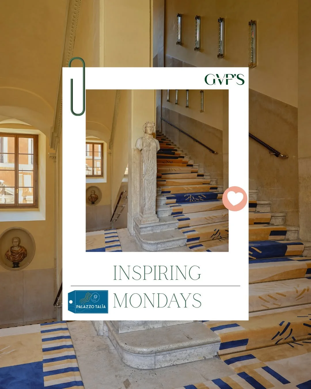 ✨ Inspiring Mondays ✨

Every step tells a story.
At Palazzo Tal&igrave;a, history and modern artistry meet in perfect harmony &mdash; where ancient marble, soft light, and contemporary design invite guests to slow down and take it all in.

This is no