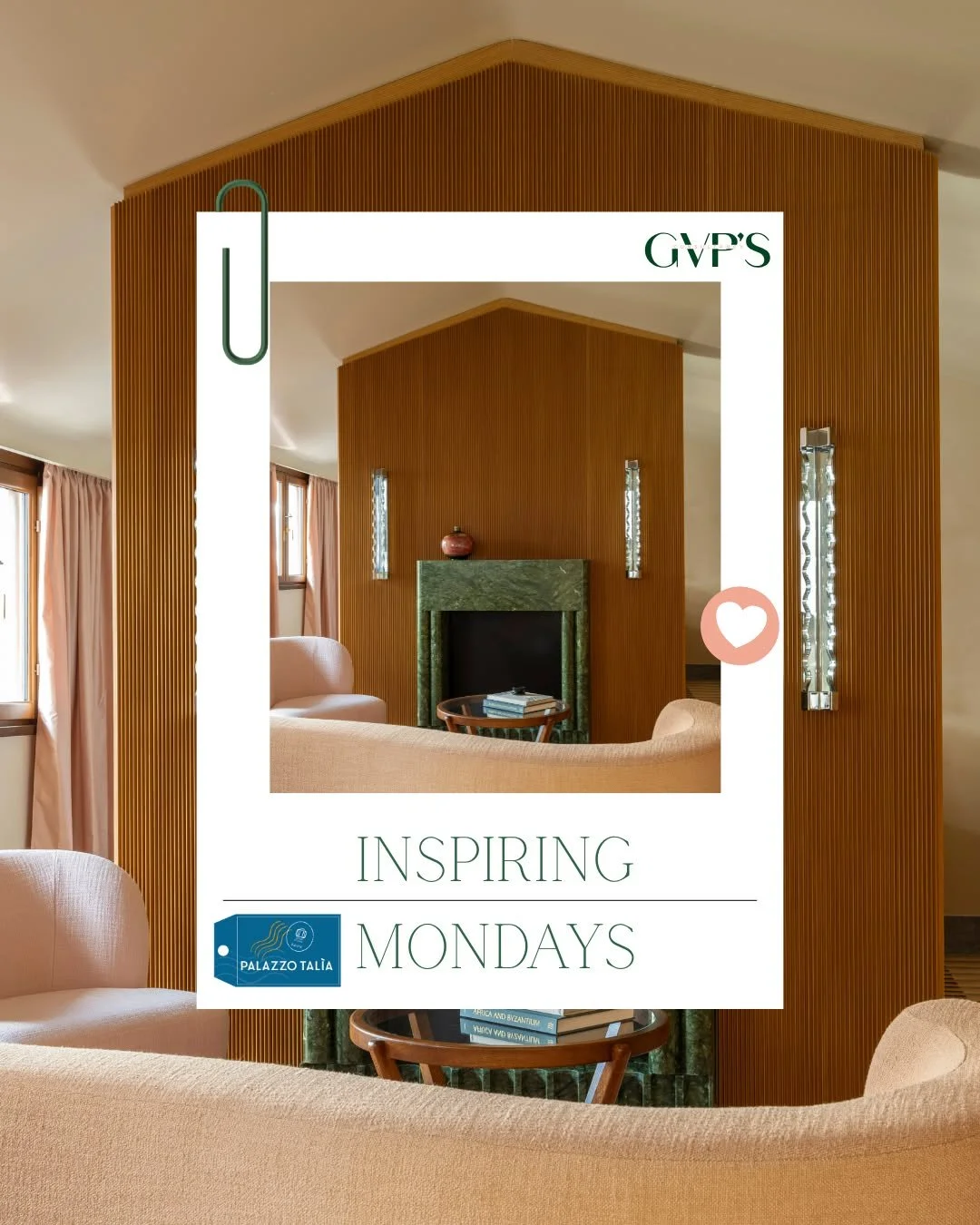 ✨ Inspiring Mondays ✨

A space where cinema, design, and hospitality meet.
The Terrace Suite lounge at Palazzo Tal&igrave;a reflects the refined vision of Luca Guadagnino, whose creative eye brings warmth, balance, and a distinctly cinematic elegance