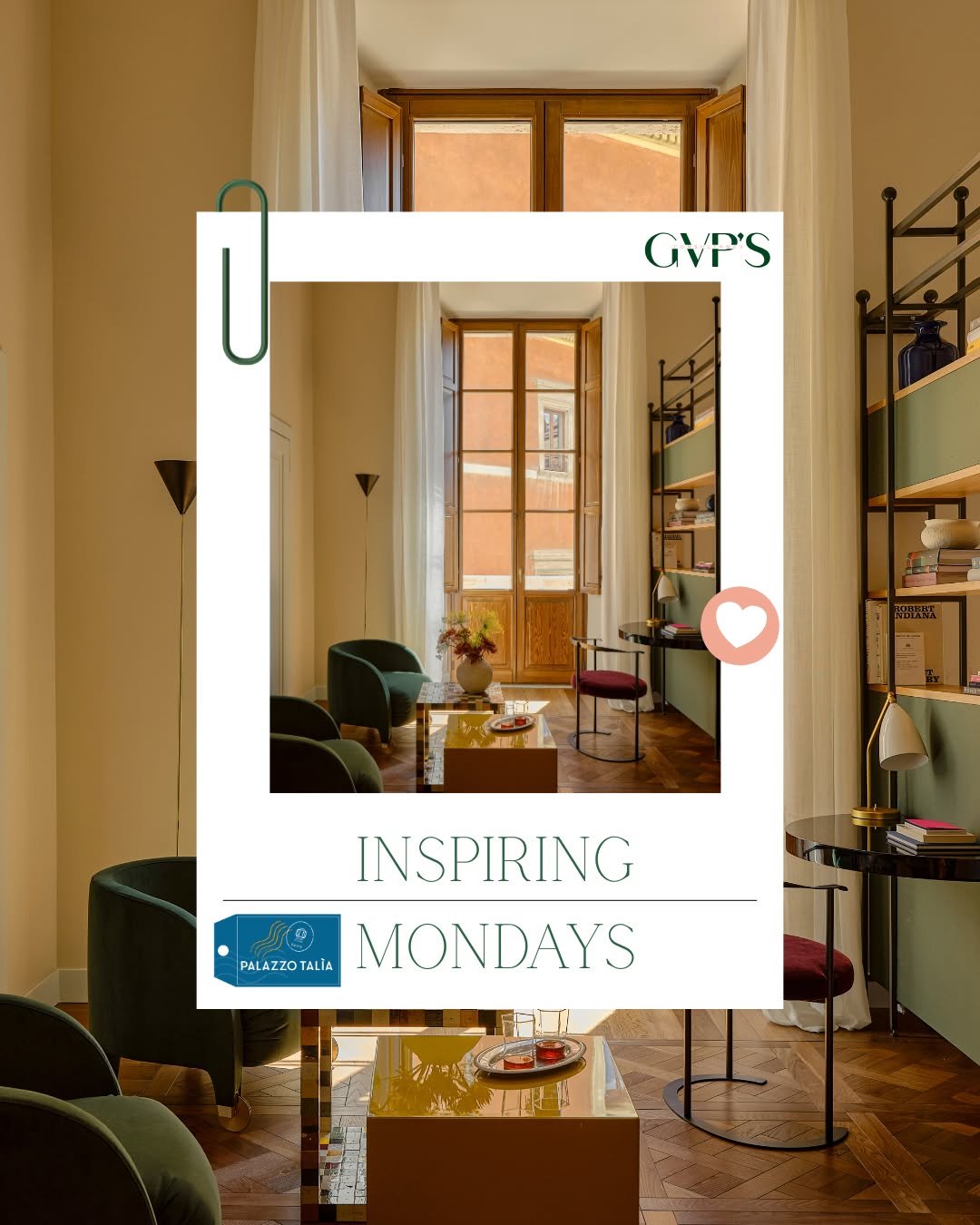 Inspiring Mondays ✨

There is something deeply inspiring about spaces that invite you to slow down.

Soft morning light, thoughtful design, quiet corners to read, reflect or simply pause &mdash; moments like these at Palazzo Tal&igrave;a remind us th