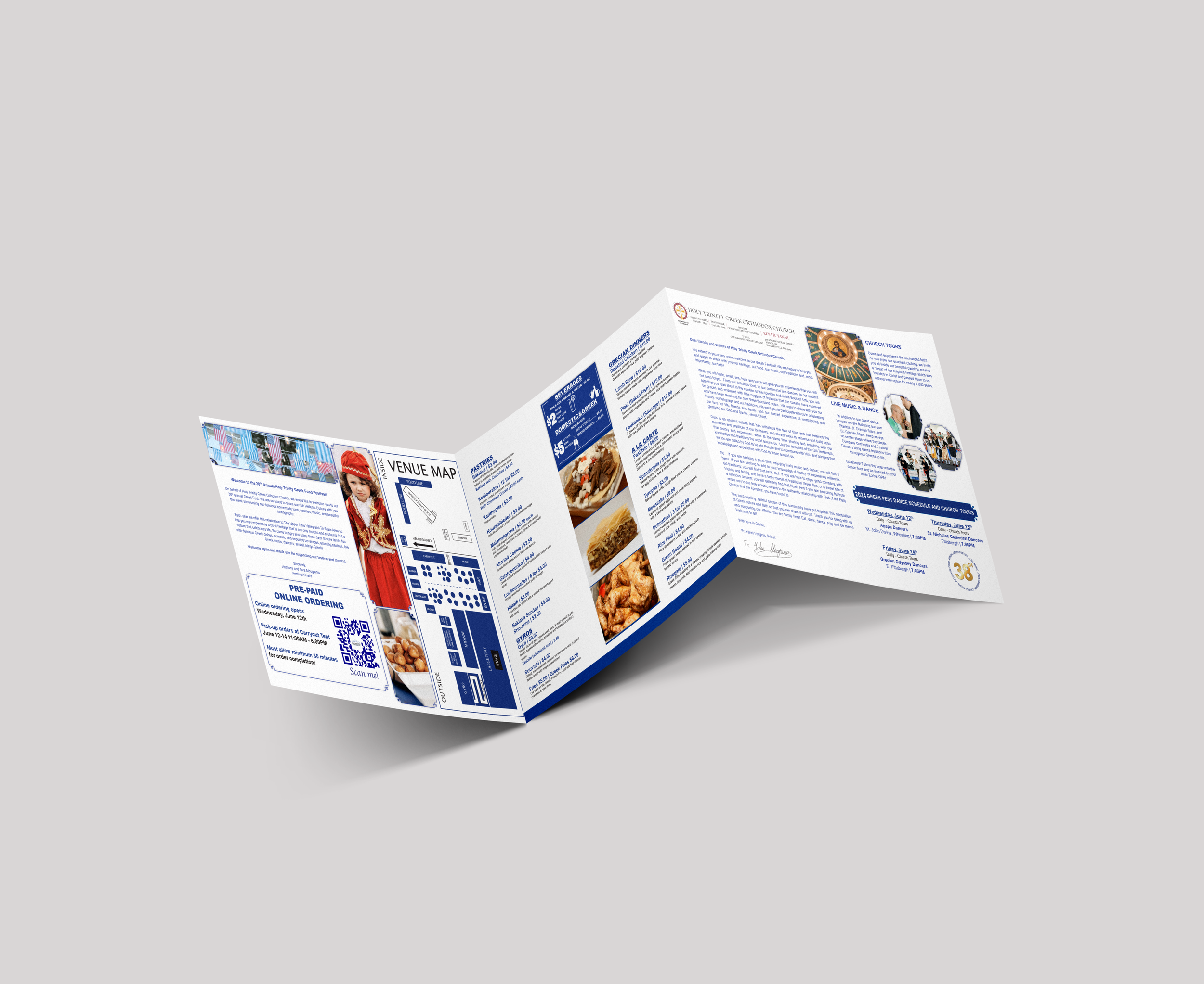 Steubenville Holy Trinity Greek Festival Brochure Design 2024