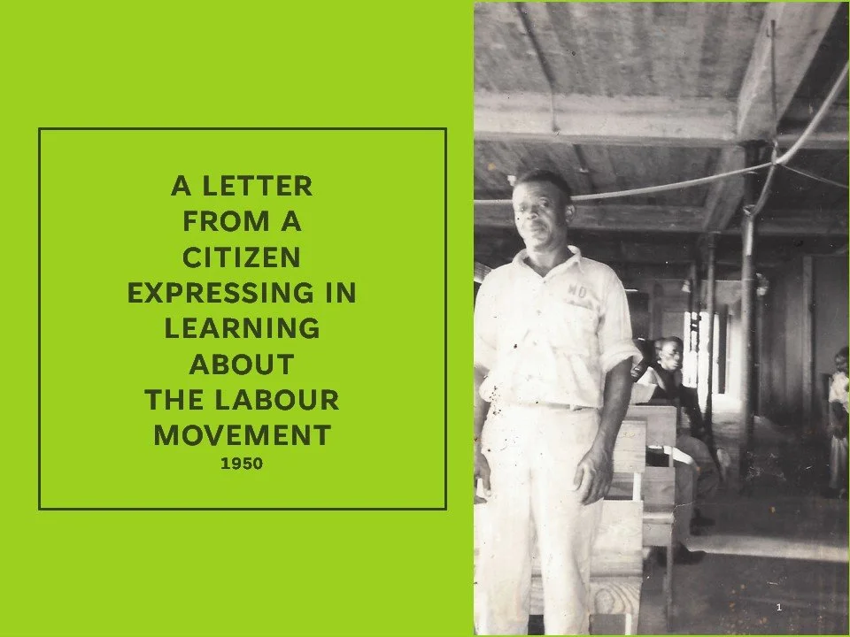 A Letter From A Citizen Expressing Interest in Learning About the Labour Movement