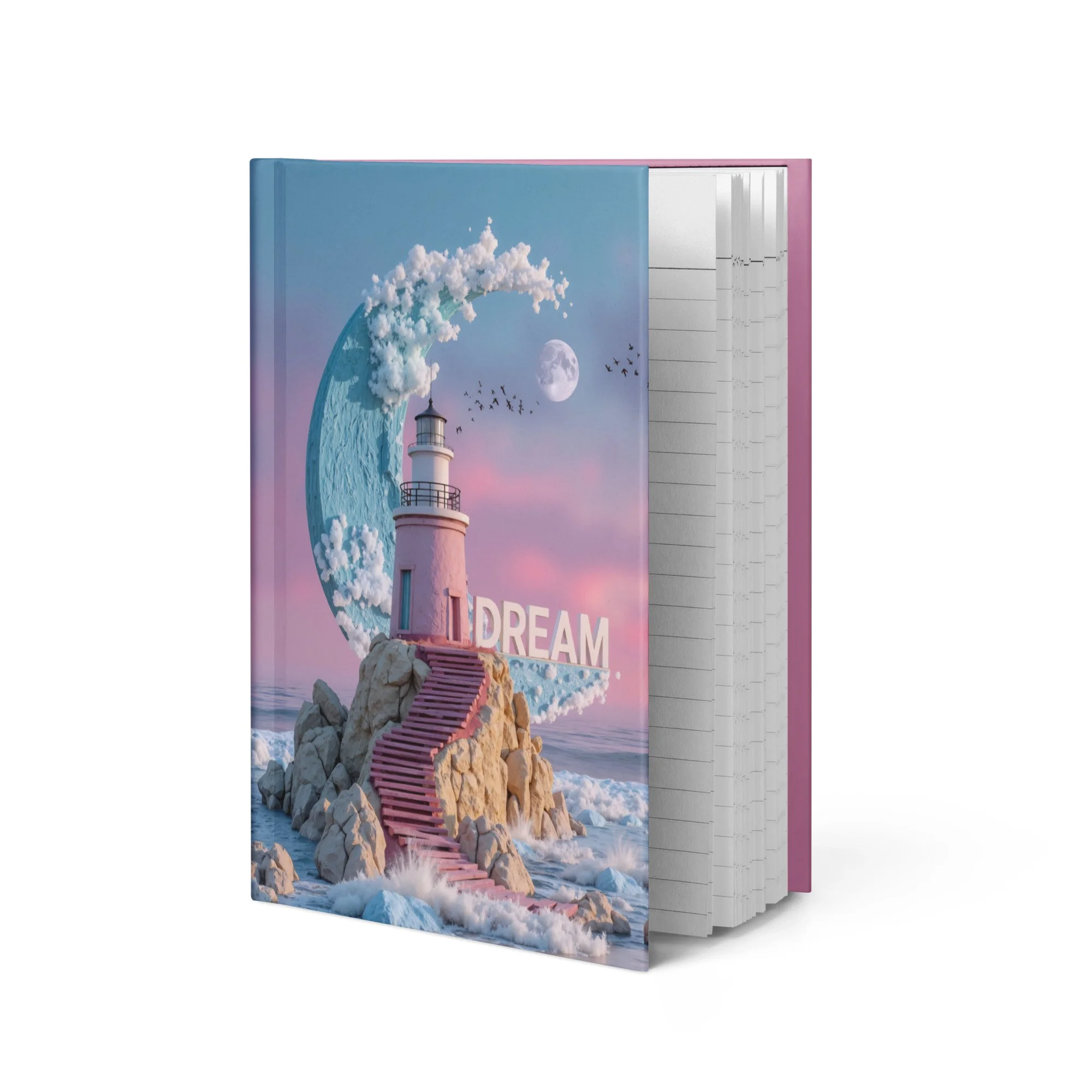 surreal dreamt pastel colored design of a lighthouse, generative design, ai art, dreamcore