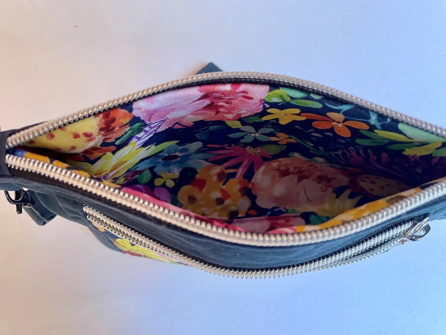 Navy and Floral Devon Wristlet — QuirkyCreationsCT