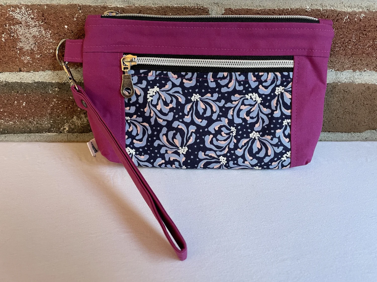 Pink and Floral Devon Wristlet — QuirkyCreationsCT