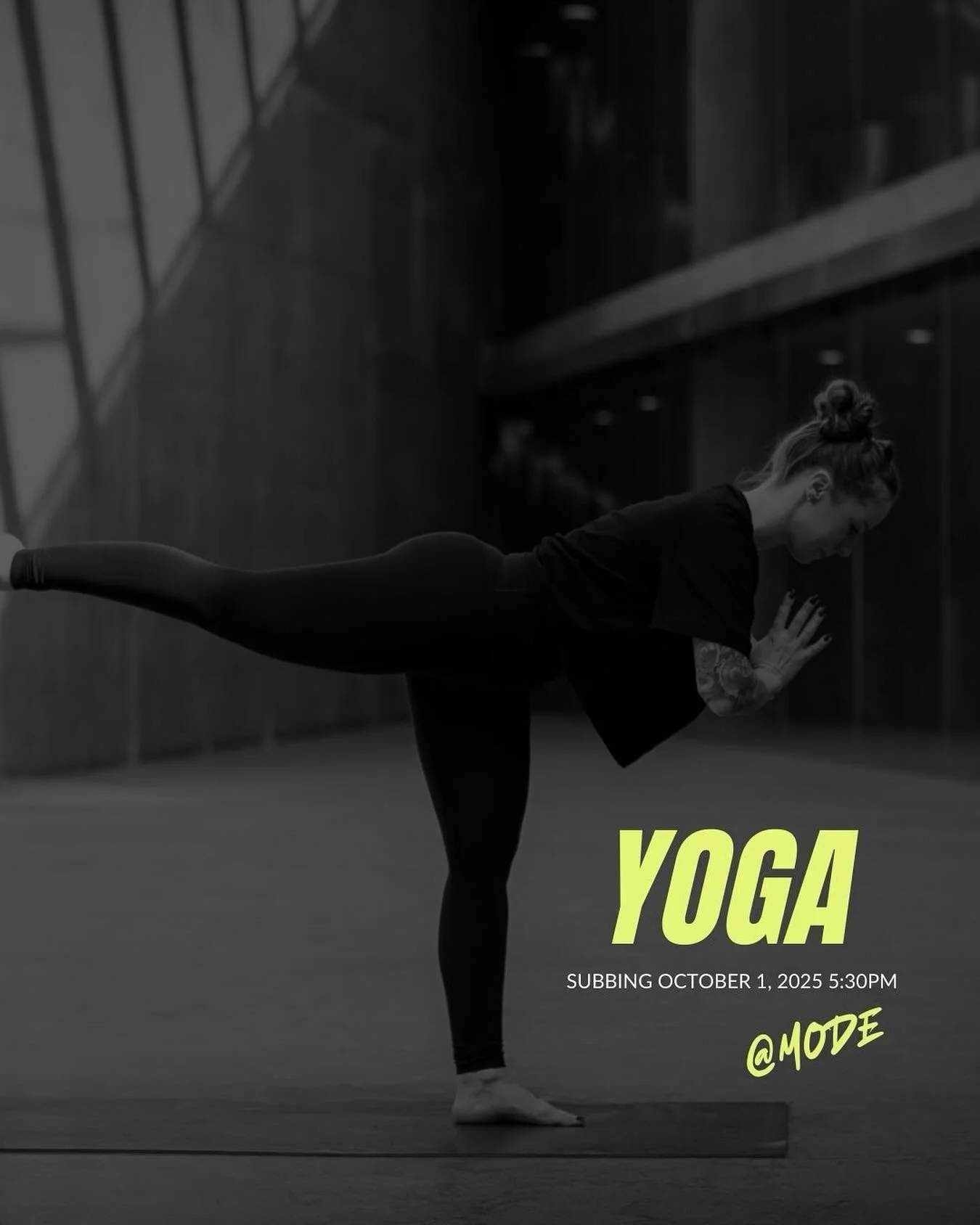 October 1, 2025&mdash; Subbing Warm Flow @mode.fitness.studio 

We don&rsquo;t yoga together often &mdash; let&rsquo;s change that.
Sweat. Flow. Move &mdash; together.
Functional. Heated. Feel-good.
Yoga started it all for me &mdash; now we move in a