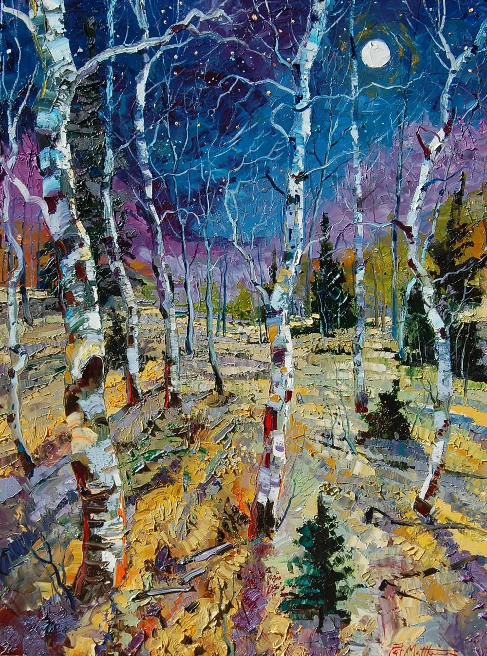 Full Moon in the Aspen Grove