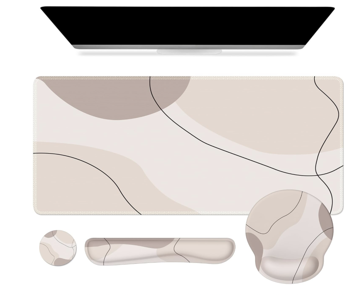 Keyboard Wrist Rest+Mouse Wrist Rest+Coaster Set, $27