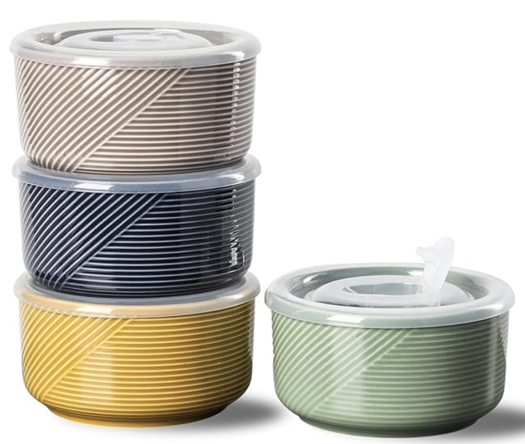 Ceramic Bowls With Lids, $29
