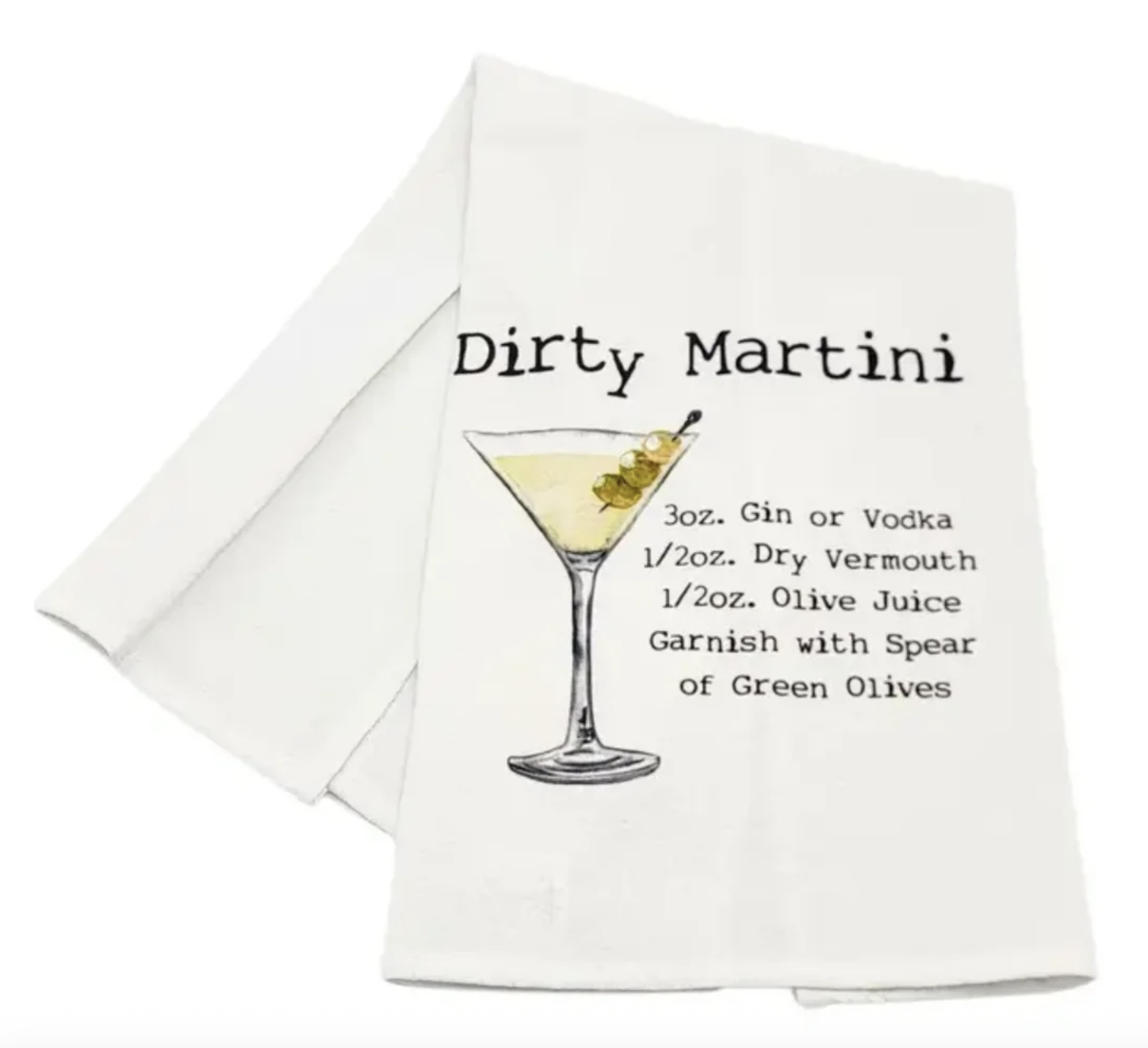 Dirty Martini Tea Towel, $11