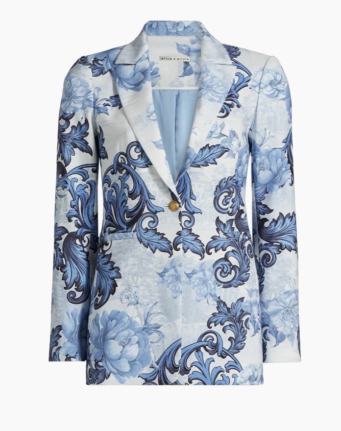 Breann Floral Peak Lapel Blazer