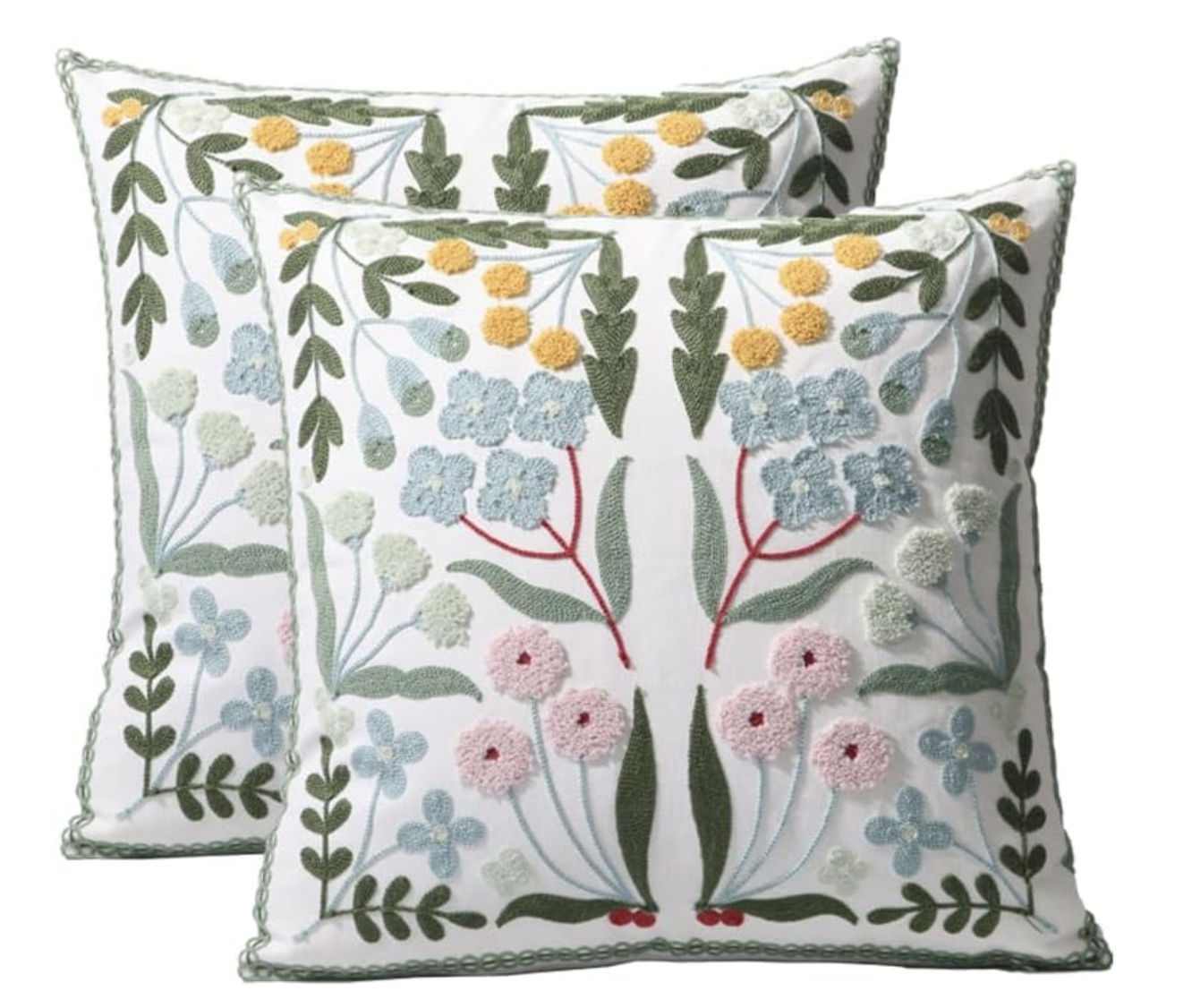 Set of 2 Embroidered Pillow Covers, $32