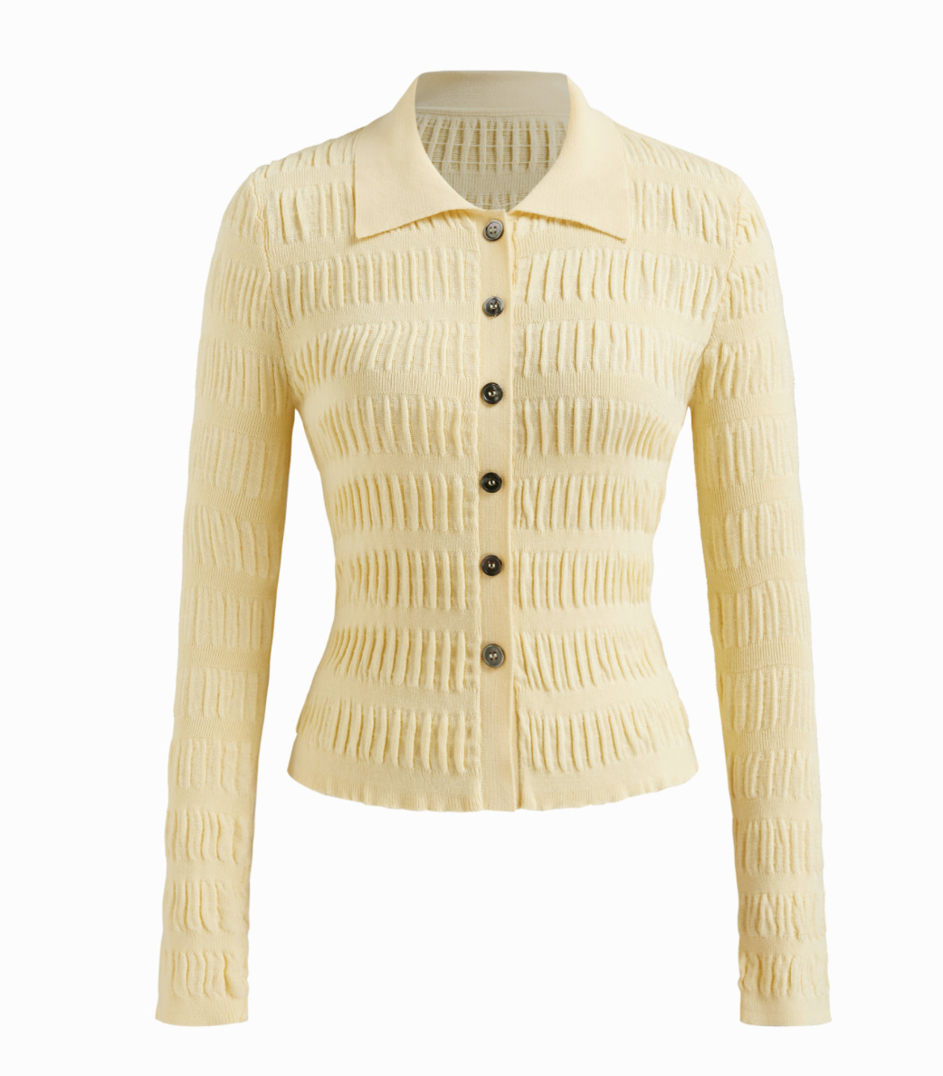 Ruched Button Up Cardigan, $26