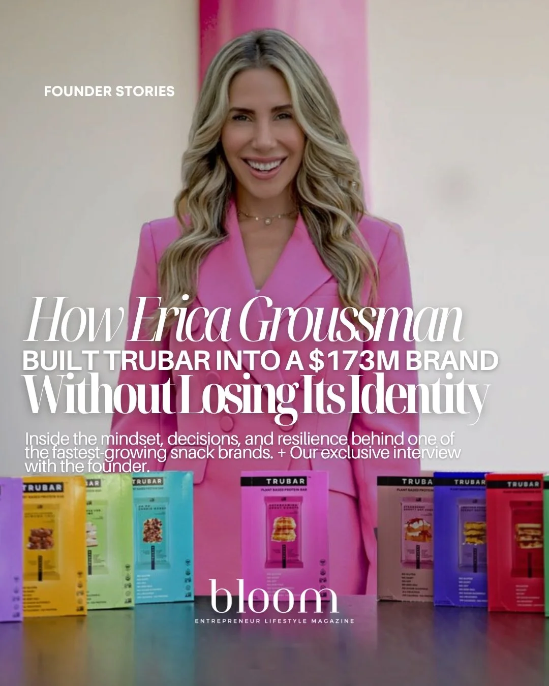 We had the honor of interviewing Erica Groussman, founder of @trubar.brands , just after the brand&rsquo;s $173 Million acquisition, and what stood out most wasn&rsquo;t just the growth, but how she thinks about it.

This isn&rsquo;t a story about ov