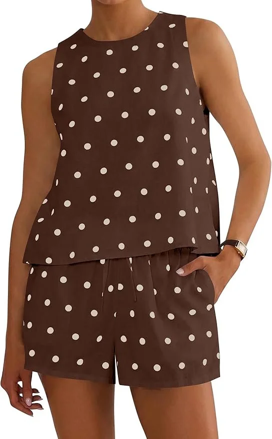 Polka Dot Two Piece Lounge Set, $37
