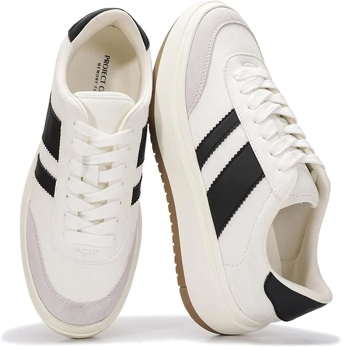 Striped Platform Sneakers, $49